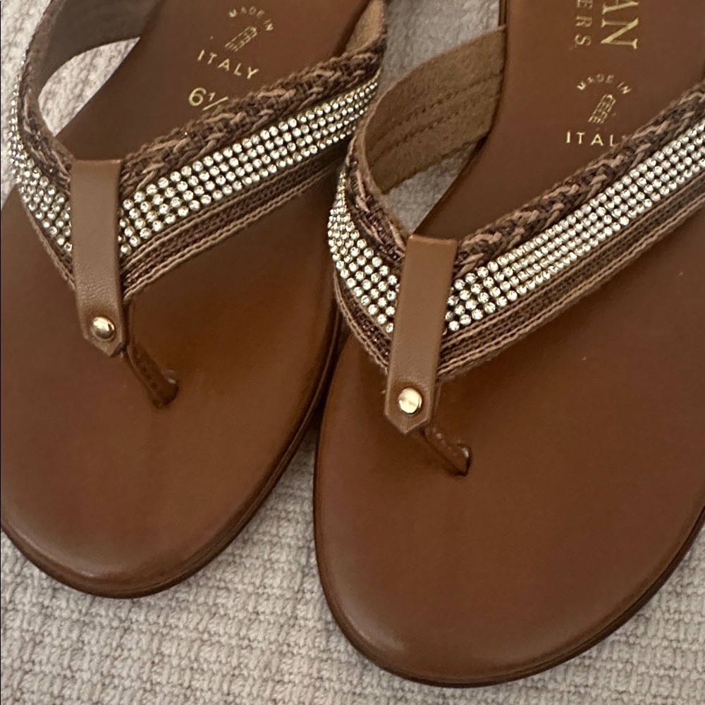 Italian Shoemakers Tan and Brown Sandals 6.5 - Picture 3 of 5